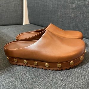 Tory Burch Coin Leather Lug Sole Mules